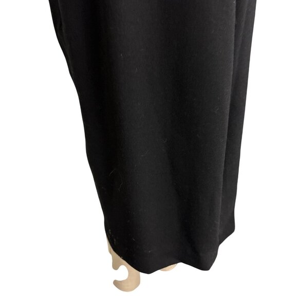 Vintage Spenser Jeremy Black Wool Long Sleeve Midi Dress Size 10 Made In USA LBD - Picture 3 of 14